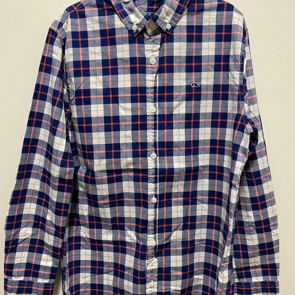 Boys Vineyard Vines Plaid Button-down Shirt Size L (16)